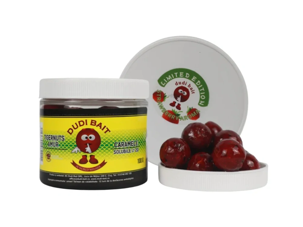 Dipované boilies Dudi Bait Tigernuts Jahoda 100g Rozpustné Limited Edition